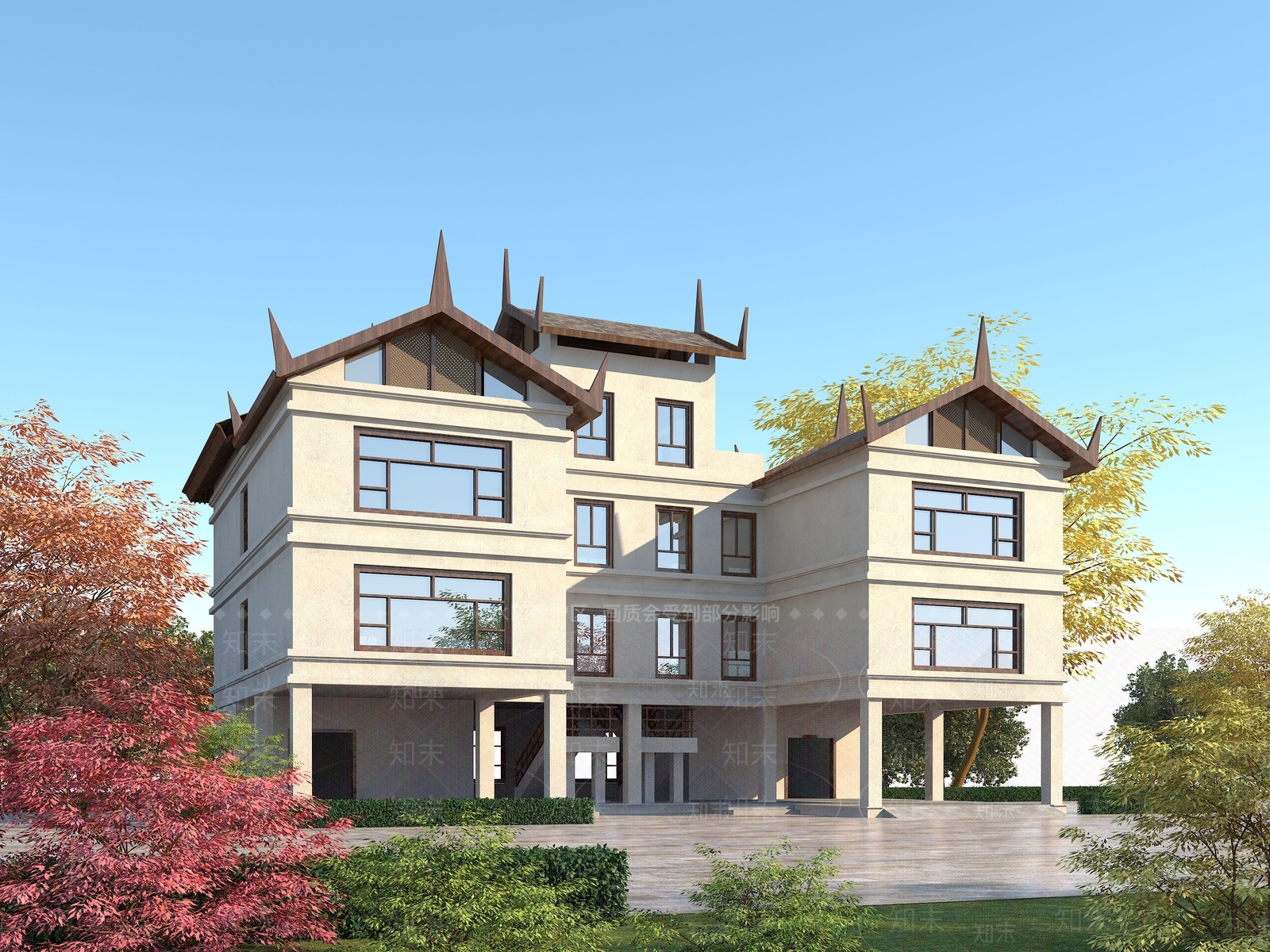 东南亚独栋别墅3D模型下载【ID:355231565】