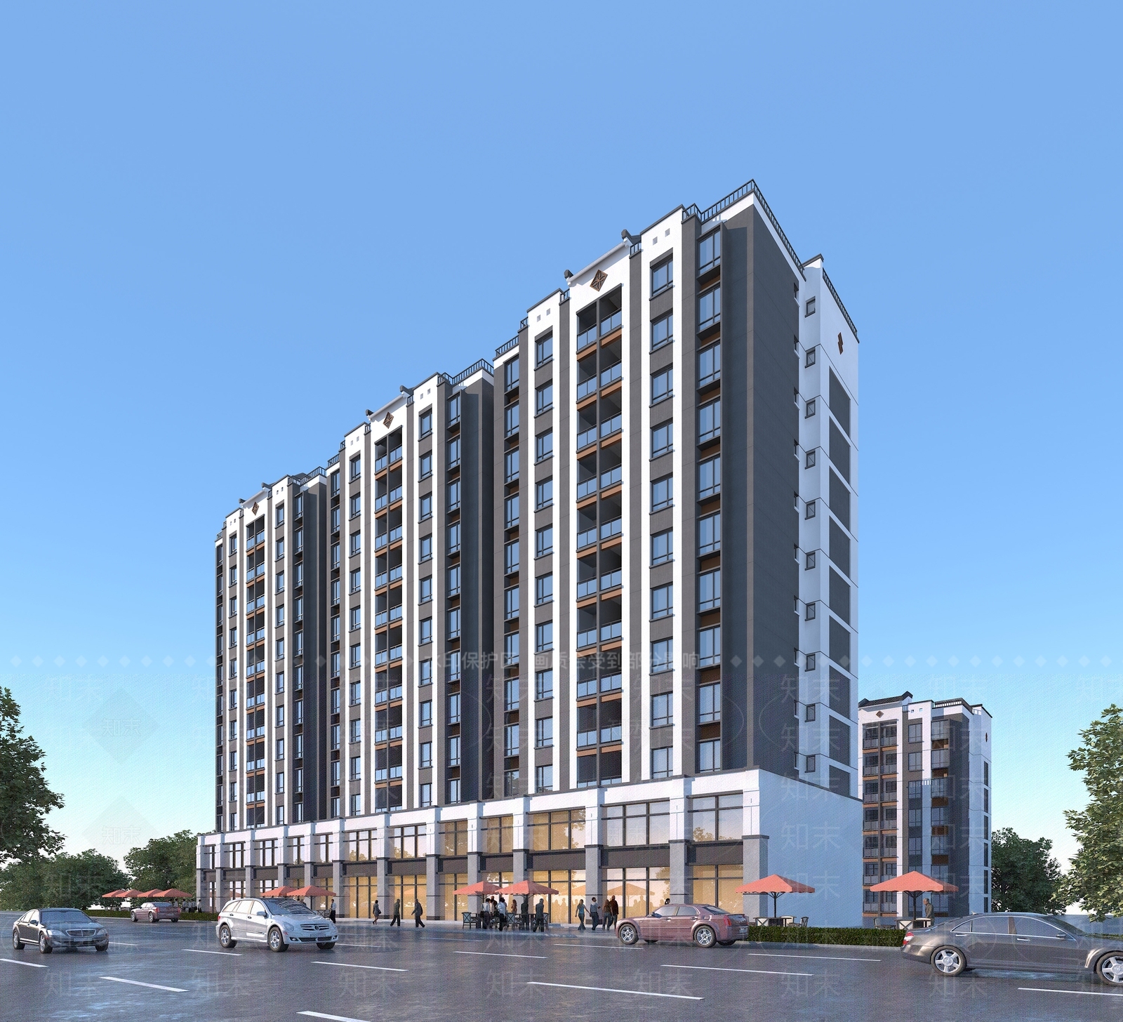 现代高层商住楼3D模型下载【ID:355264954】