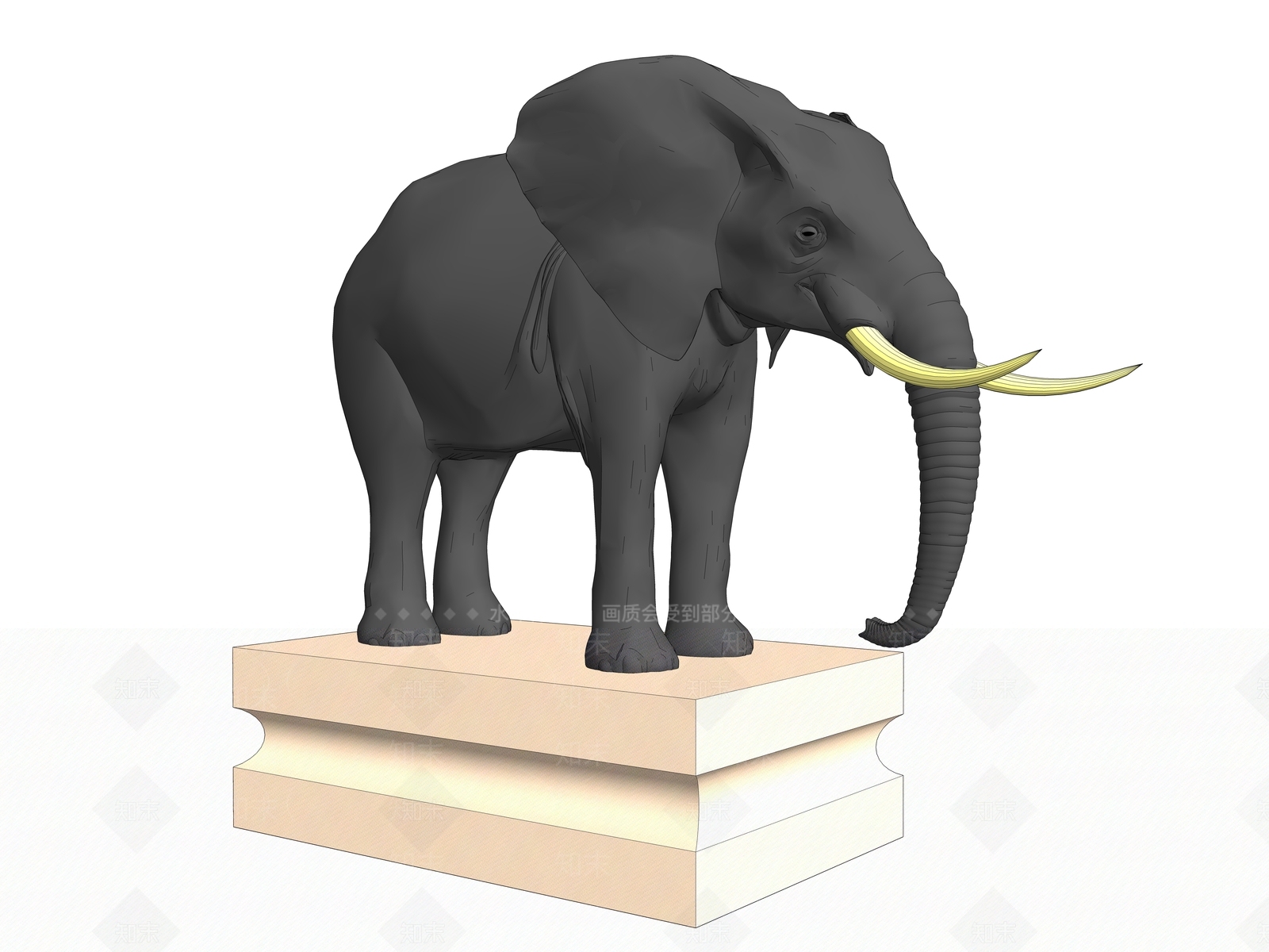欧式风格大象景观雕塑小品SU模型下载【ID:355265286】