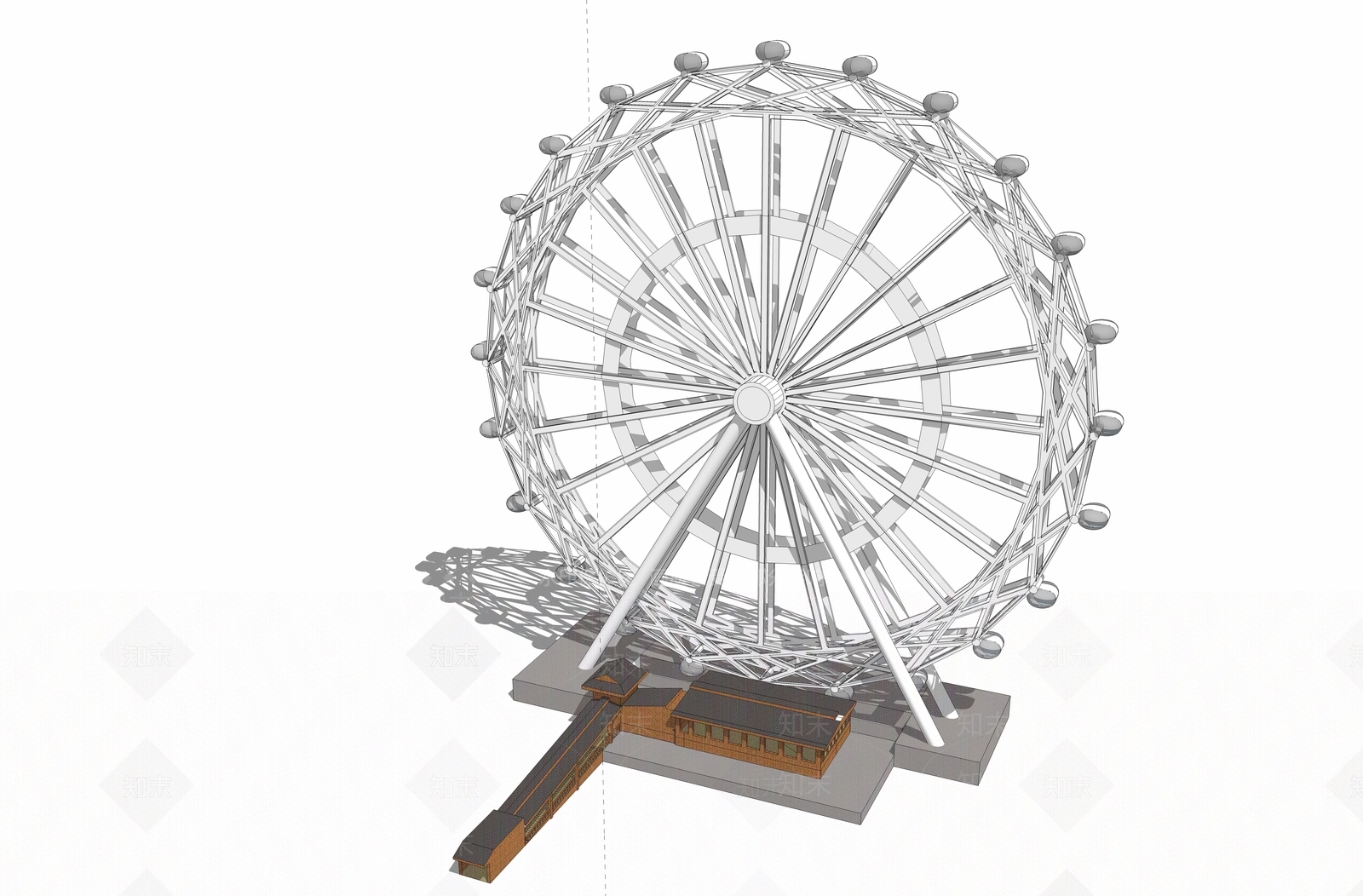 现代风格摩天轮SU模型下载【ID:855279343】