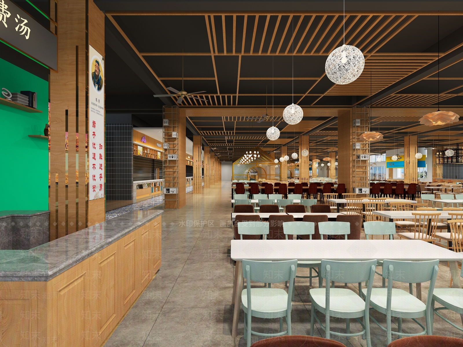 现代食堂3D模型下载【ID:755287713】
