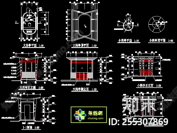 293套亭廊cad施工图下载【ID:255307869】