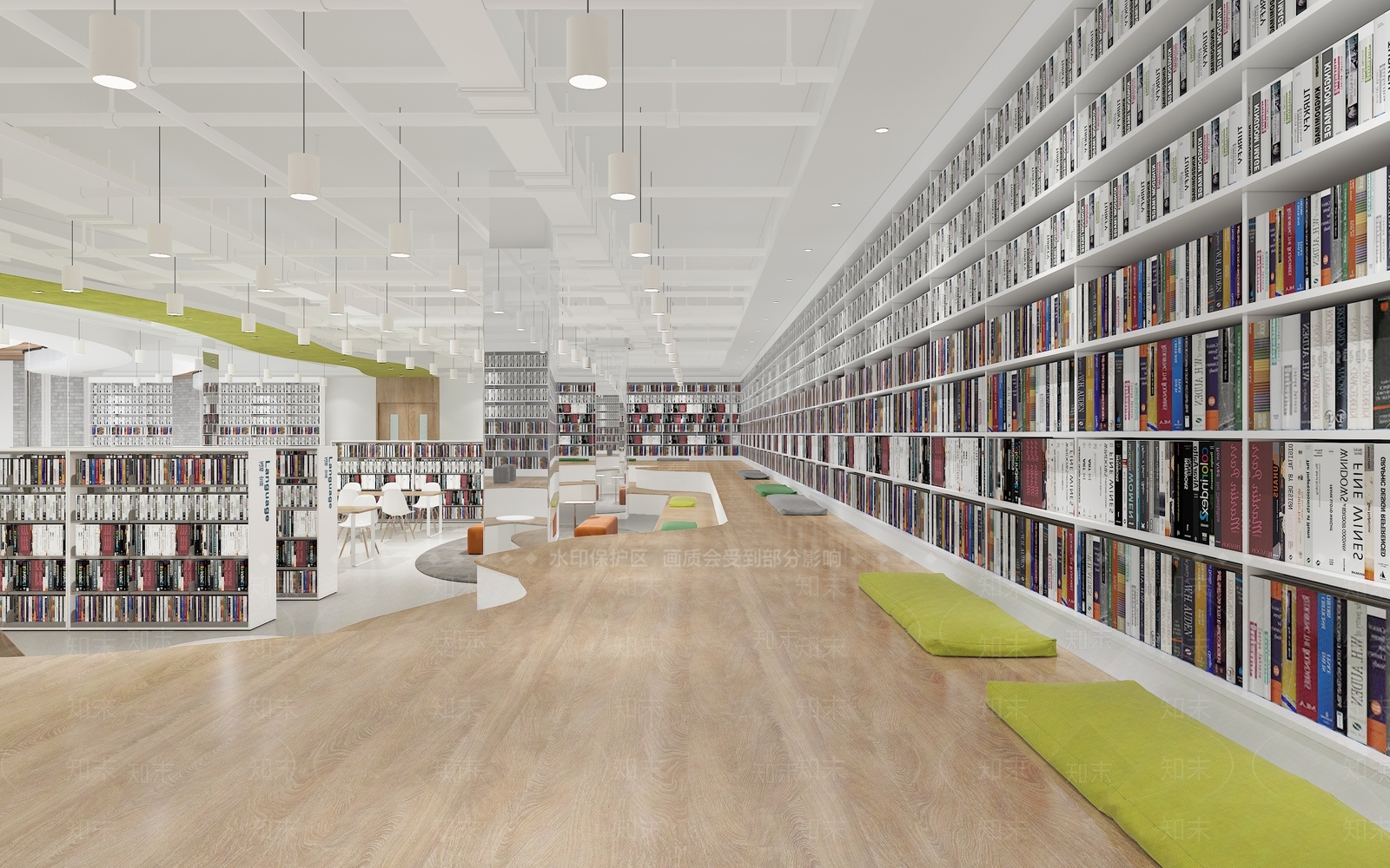 现代图书馆3D模型下载【ID:855325216】