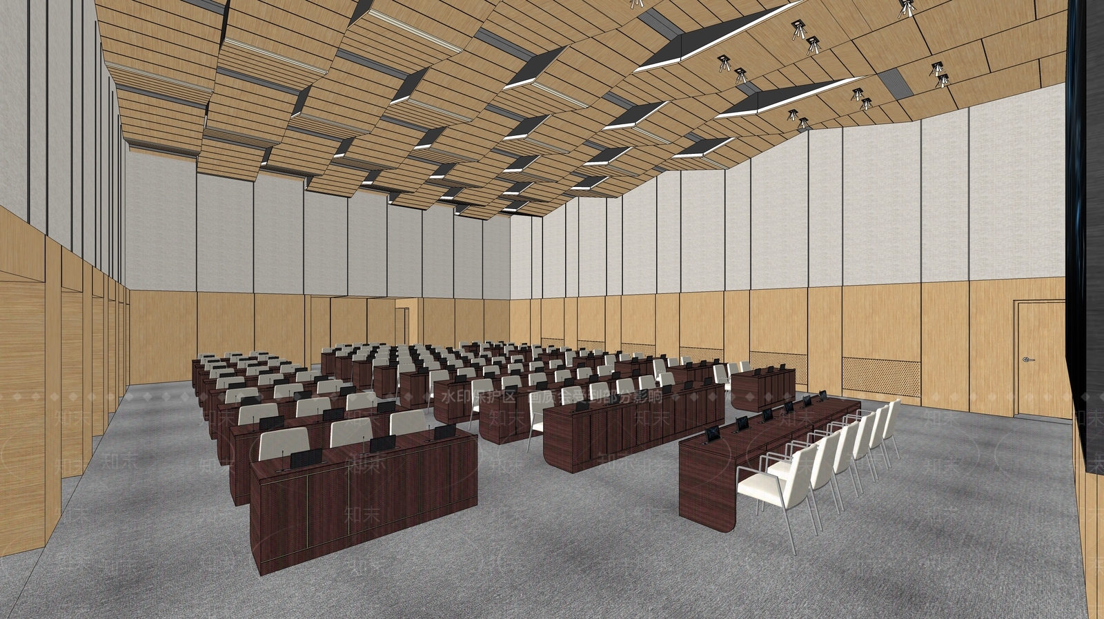 现代风格报告厅SU模型下载【ID:855372216】