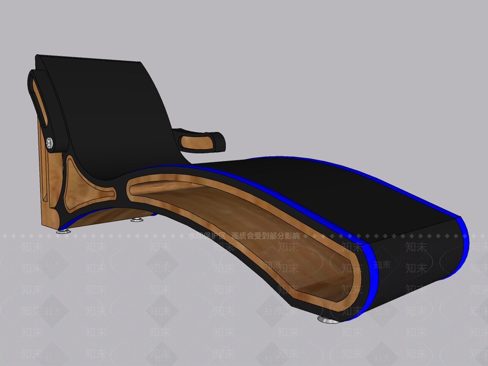 现代风格躺椅SU模型下载【ID:955398682】
