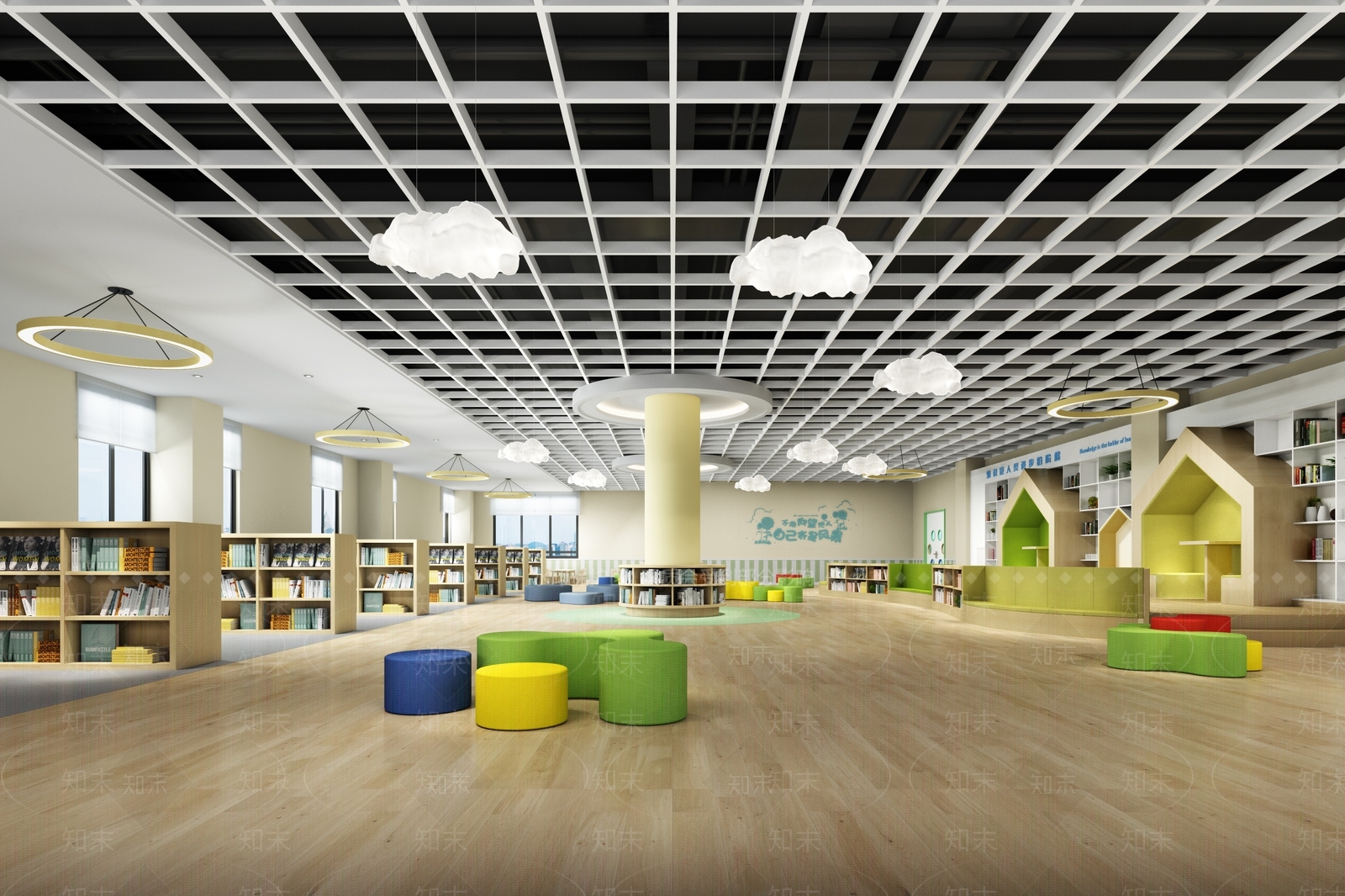 现代图书馆3D模型下载【ID:855407244】