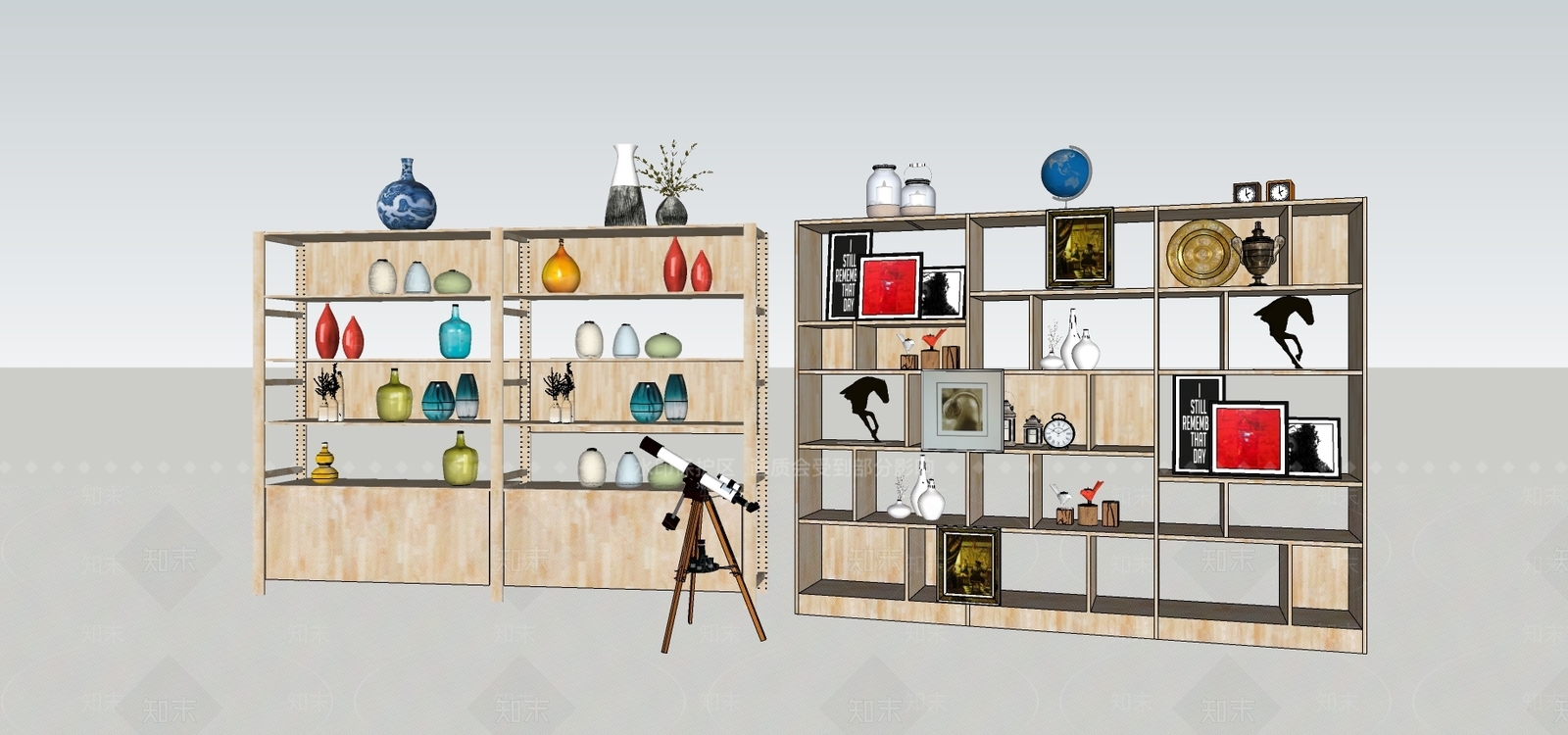 现代风格展示架SU模型下载【ID:255439922】