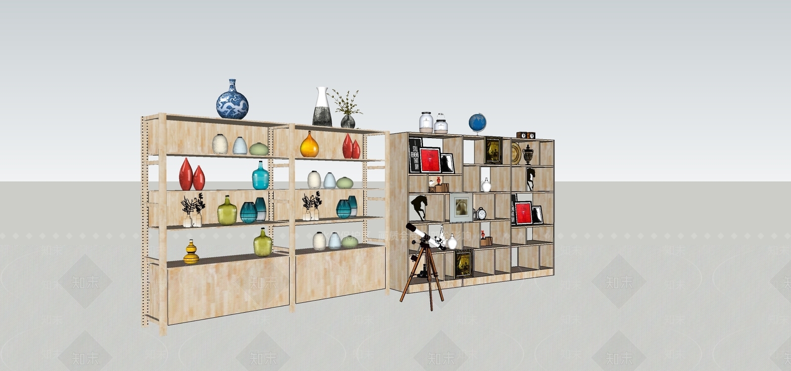 现代风格展示架SU模型下载【ID:255439922】