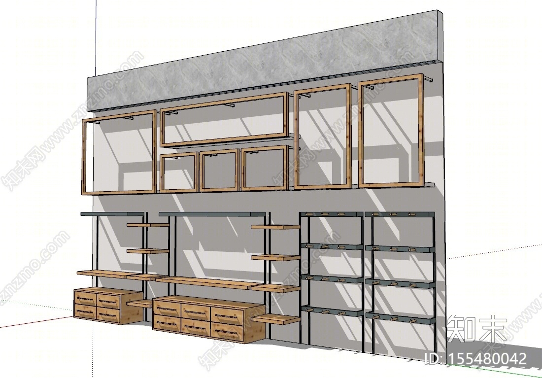 现代风格商场展区SU模型下载【ID:155480042】