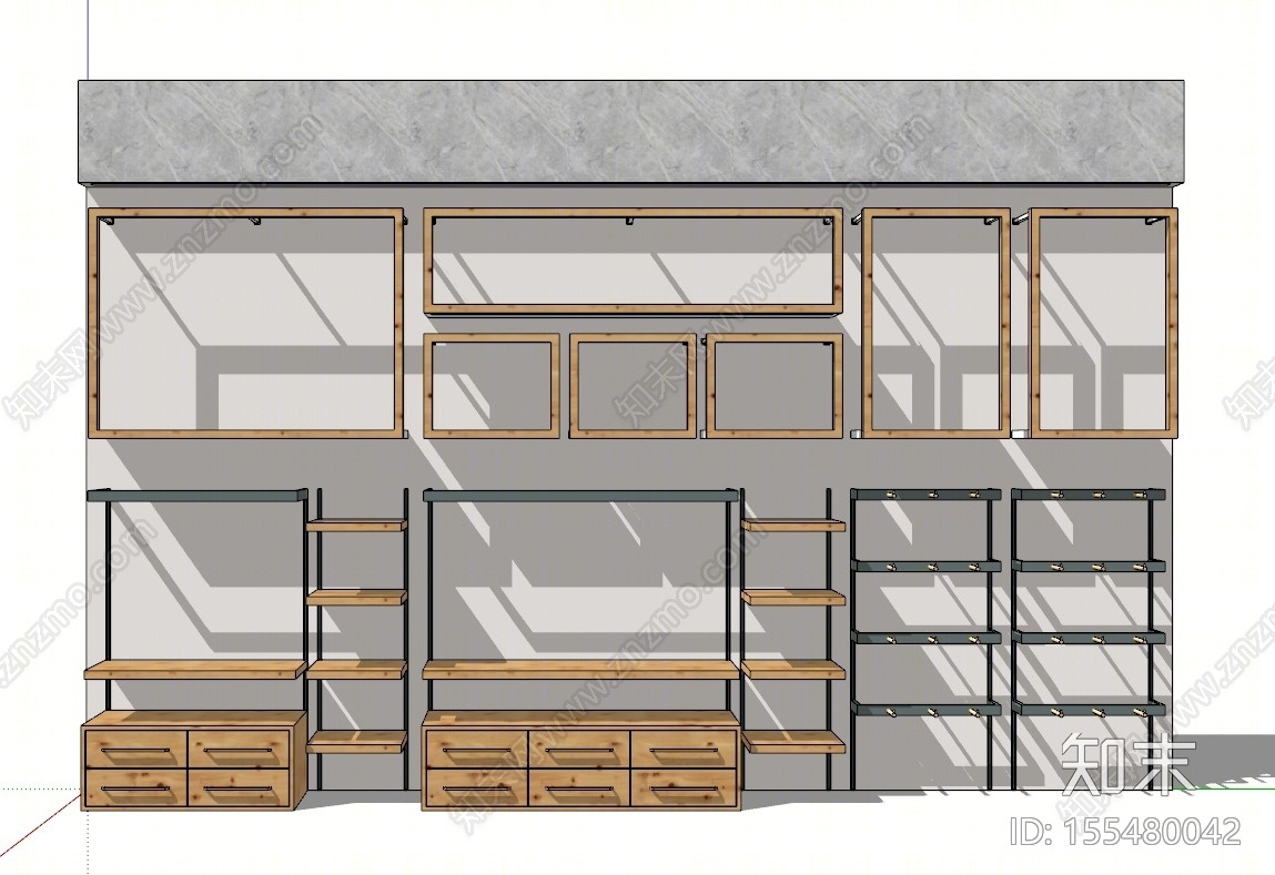 现代风格商场展区SU模型下载【ID:155480042】