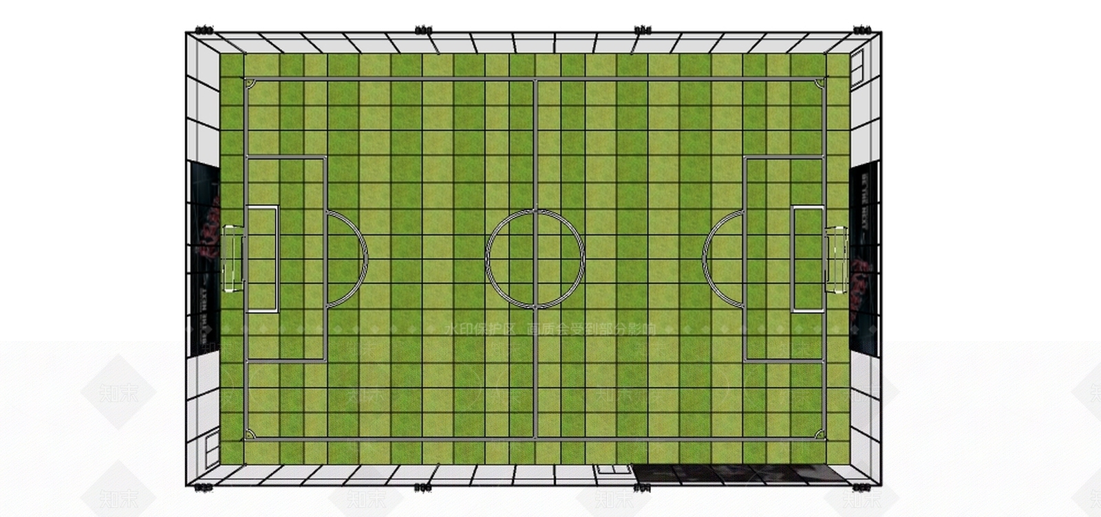 现代风格足球场SU模型下载【ID:555497153】
