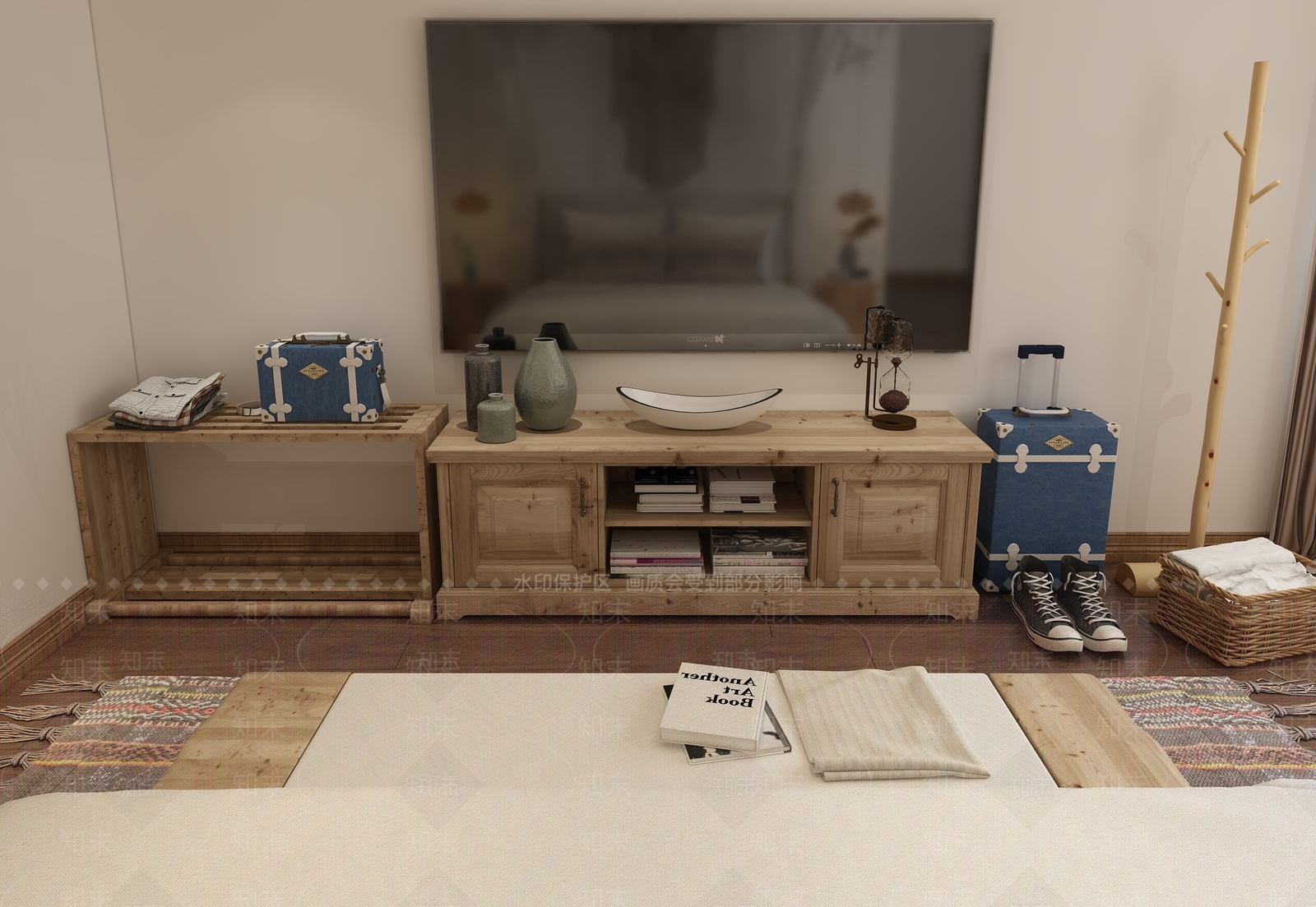 中式民宿卧室3D模型下载【ID:455516386】