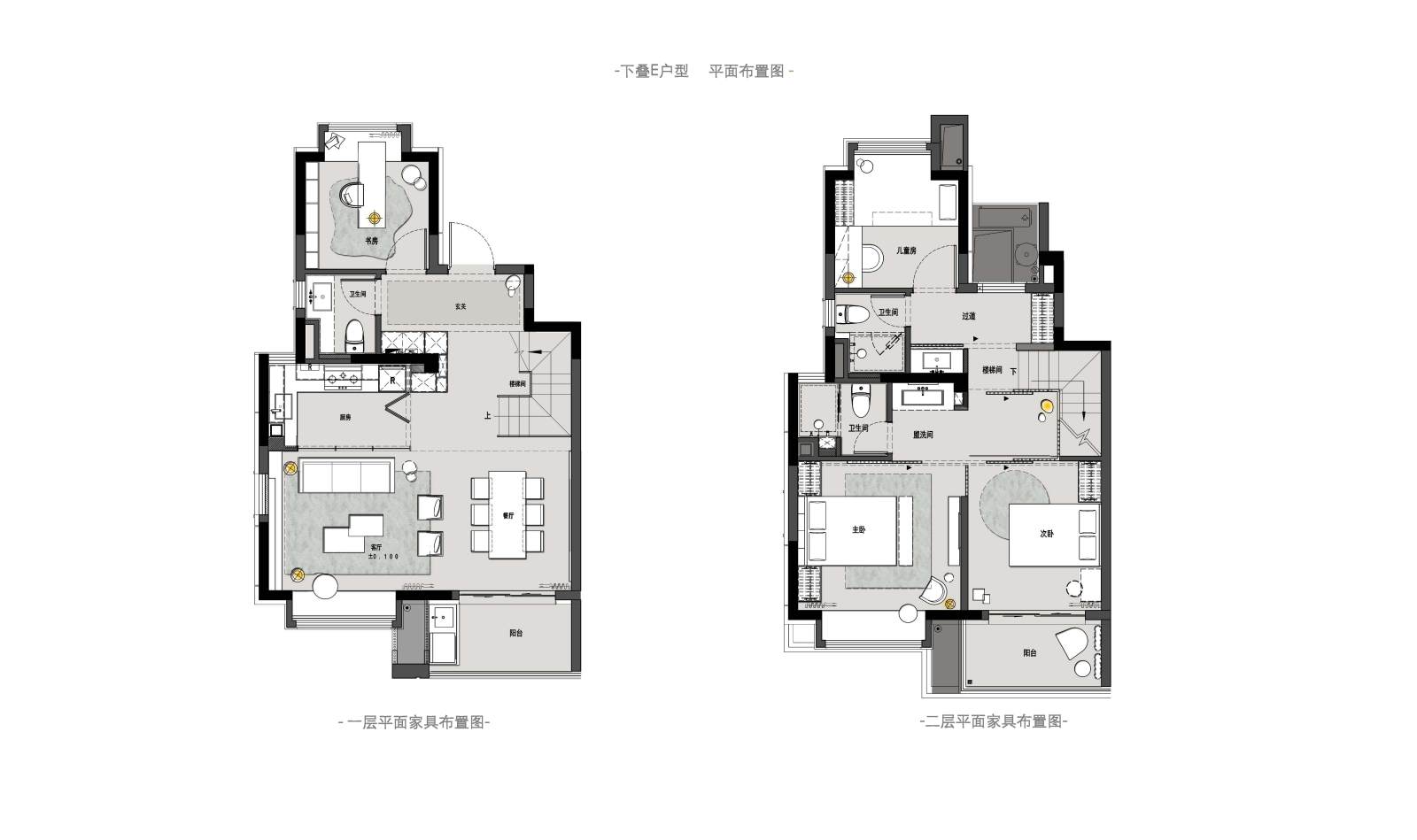 万科上海曼城3套叠拼户型样板间概念方案cad施工图下载【ID:555521724】