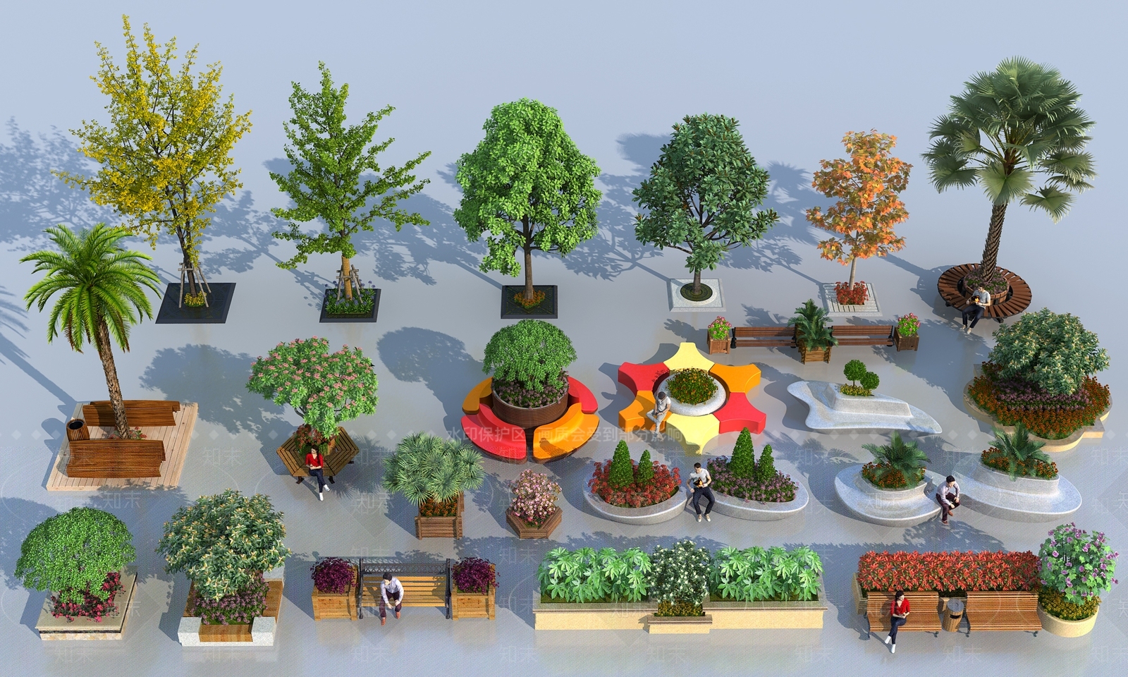 现代树池3D模型下载【ID:855524450】