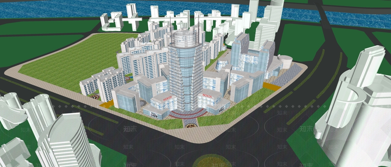 现代风格简模规划SU模型下载【ID:355531252】