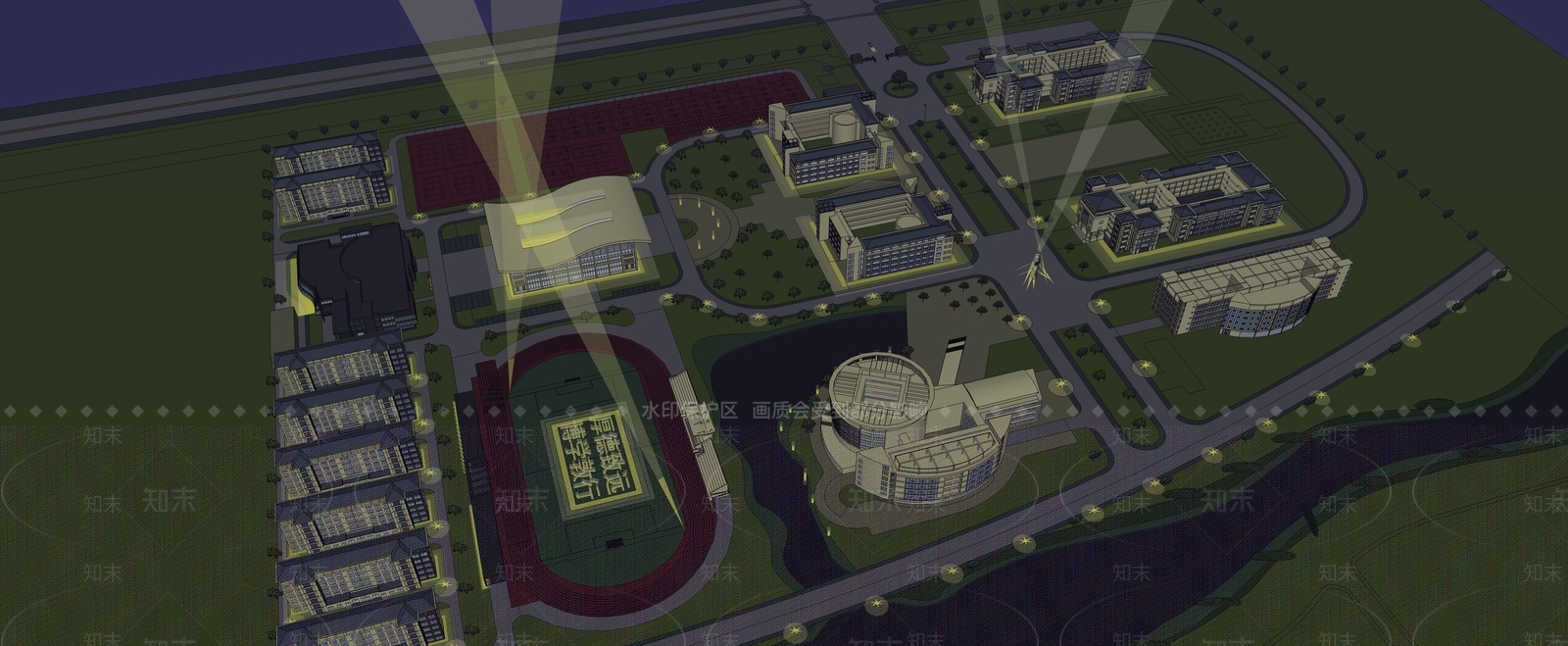 现代学校建筑SU模型草图