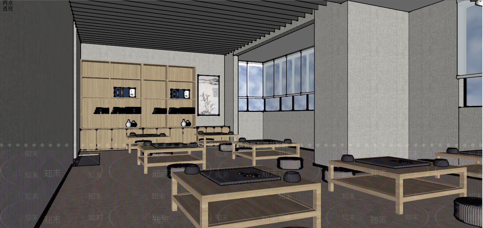 日式风格围棋室SU模型下载【ID:755541687】