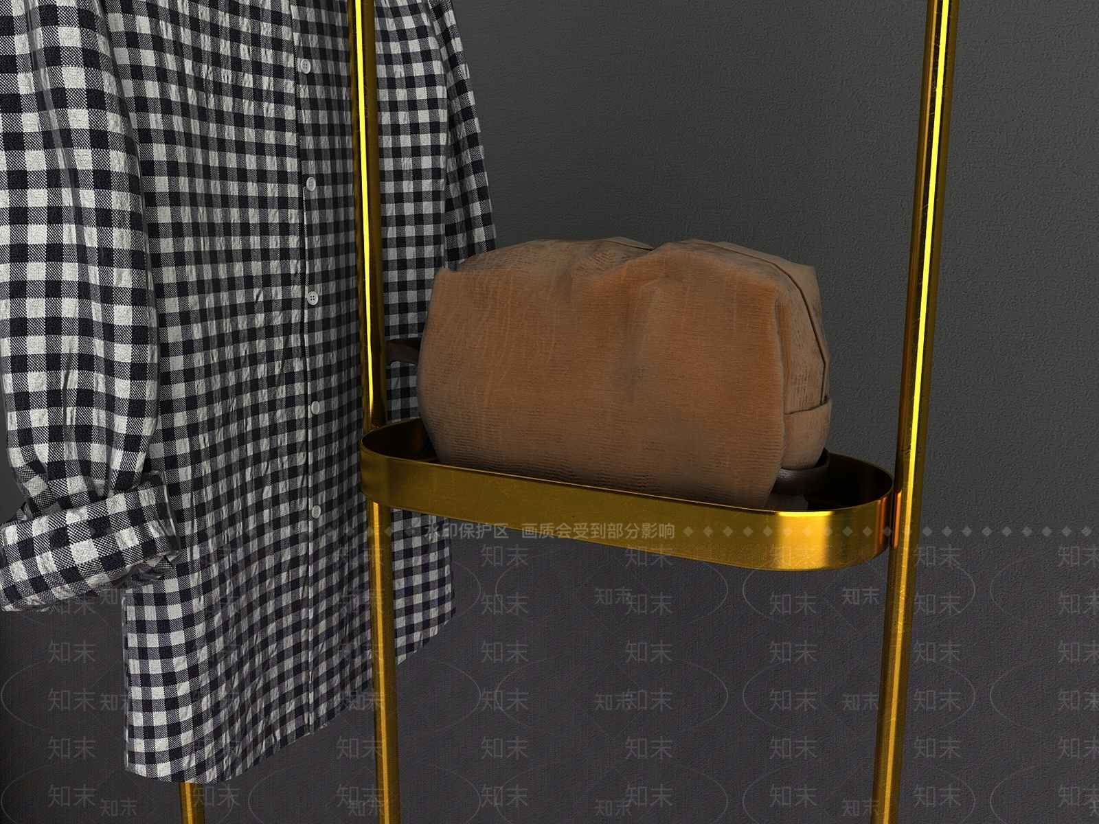 北欧立式挂衣架3D模型下载【ID:855549416】