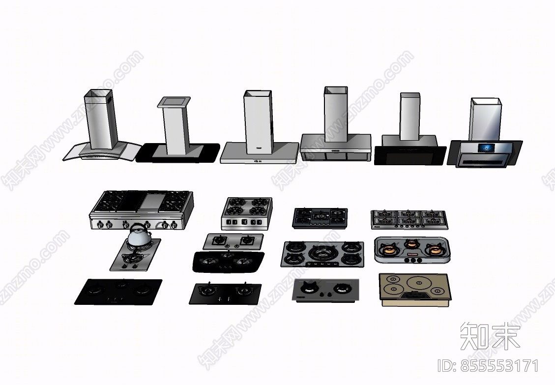 现代风格灶台SU模型下载【ID:855553171】