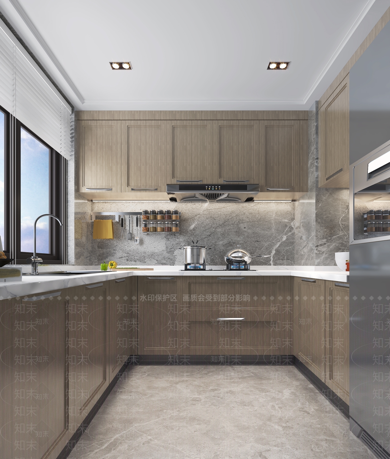 现代家装样板间厨房3D模型下载【ID:455558950】