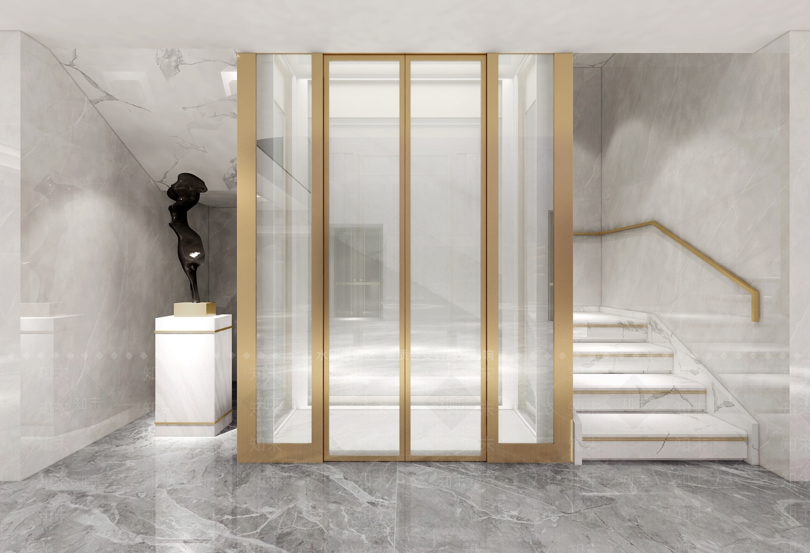 现代别墅观光电梯3D模型下载【ID:955581166】