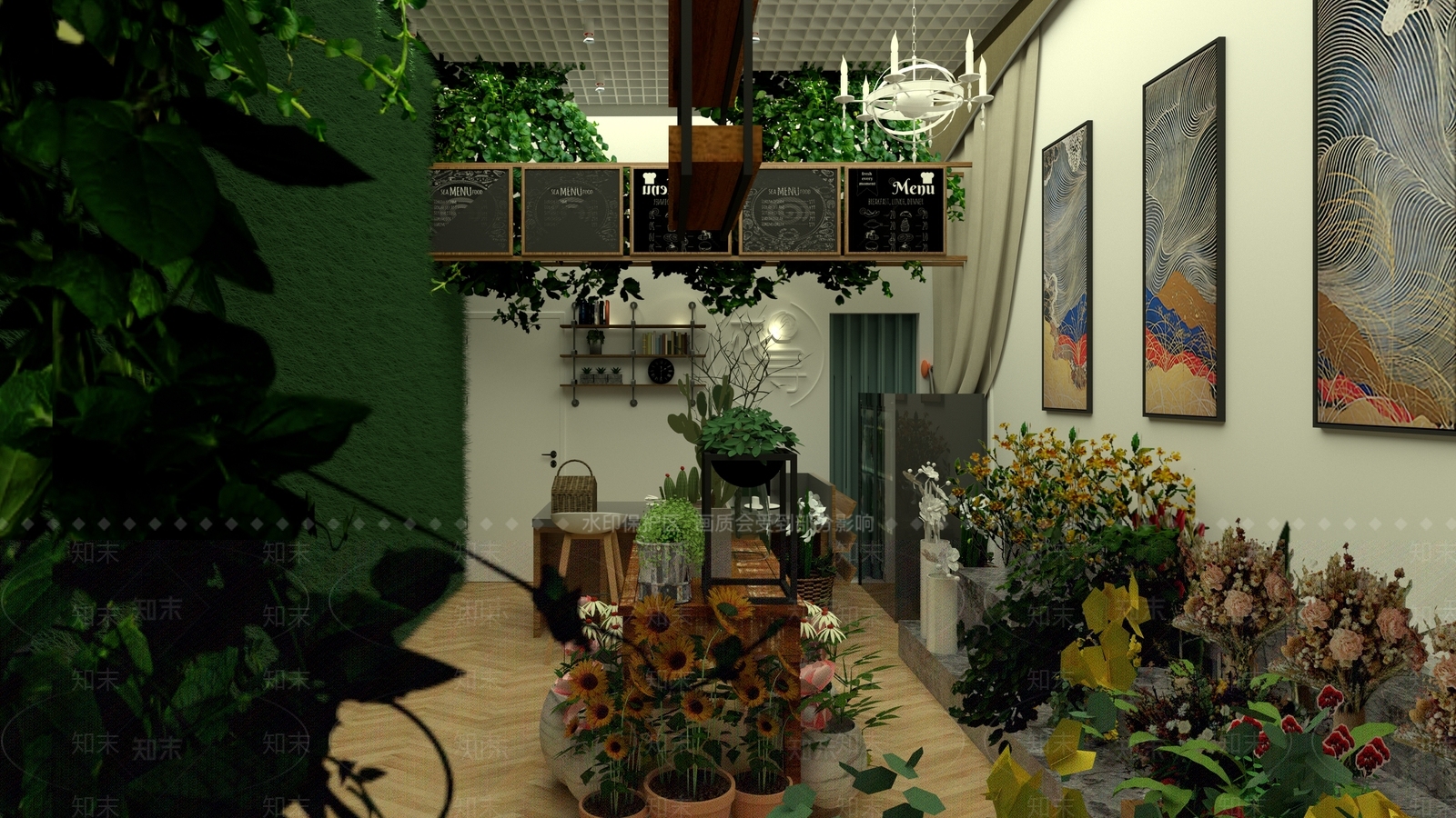北欧风格花店SU模型下载【ID:955587145】