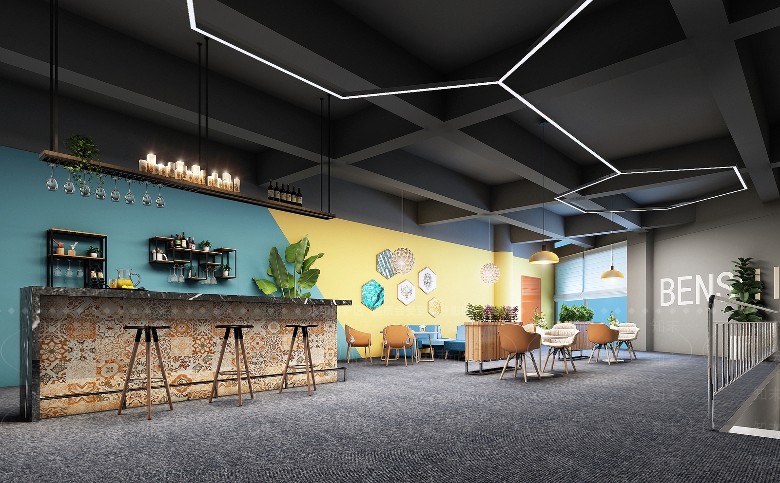 北欧酒吧休闲区3D模型下载【ID:455588454】