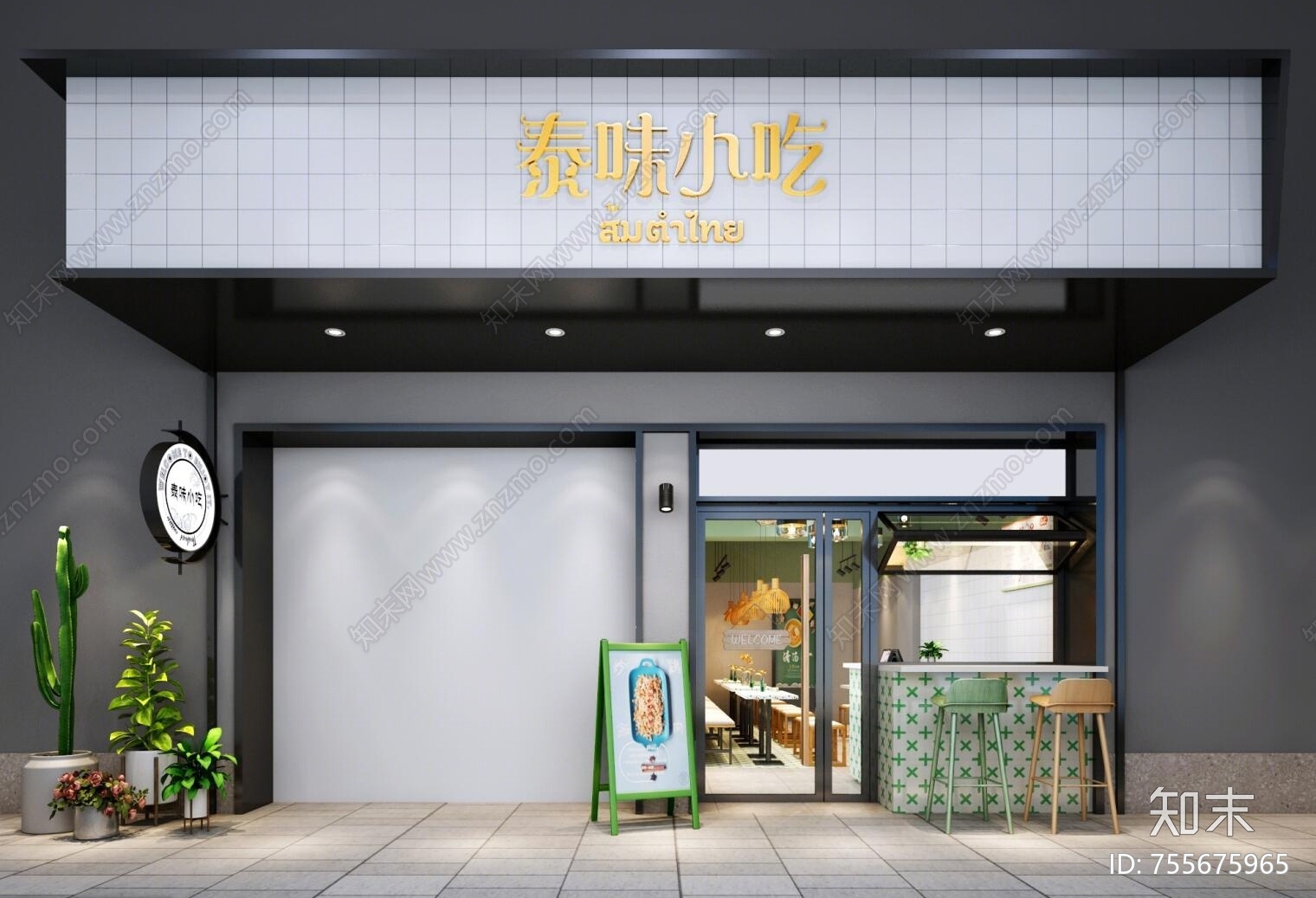 东南亚泰国餐厅3D模型下载【ID:755675965】