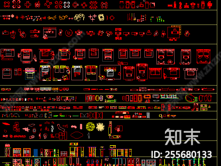 cad家具图库cad施工图下载【ID:255680133】