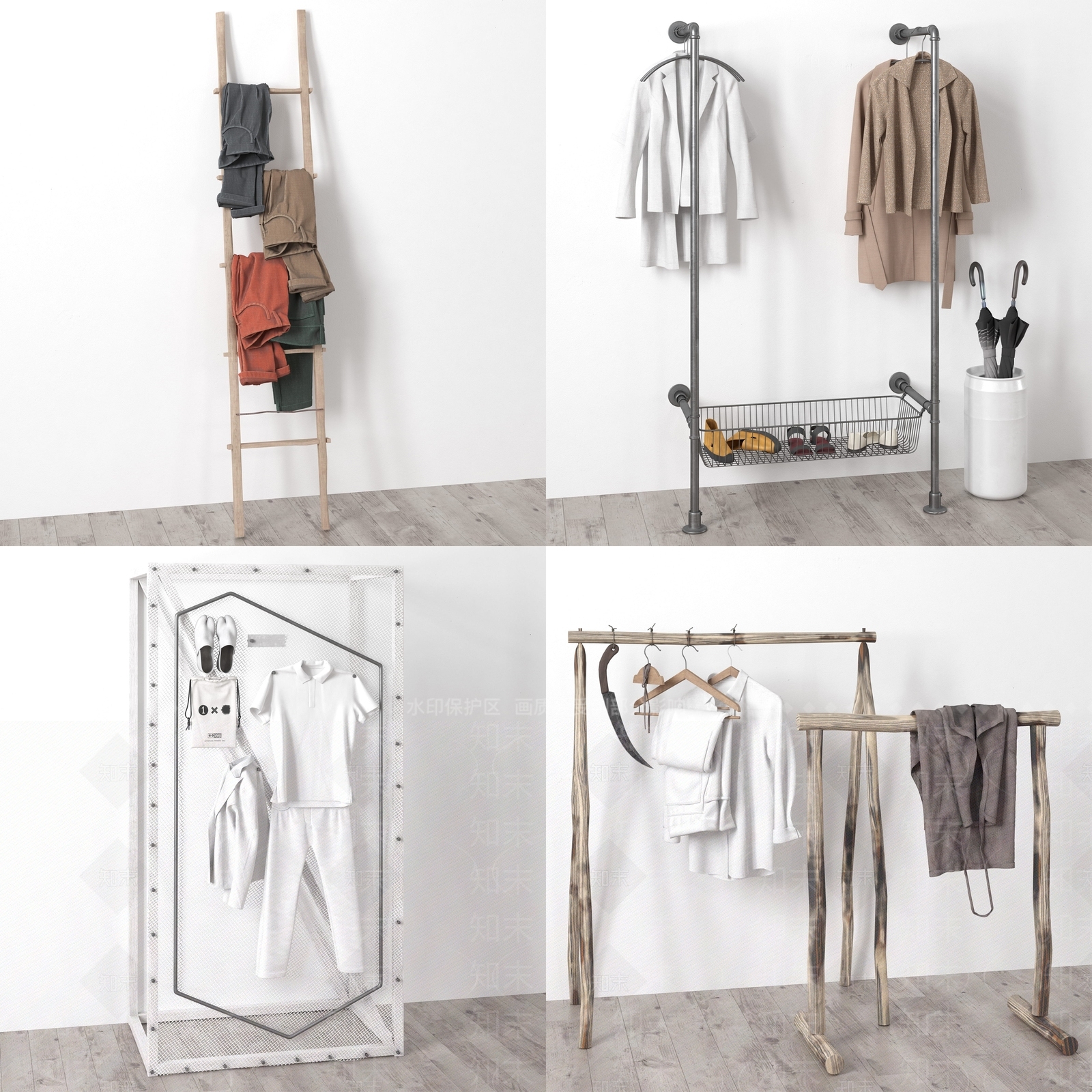 现代服装店衣服3D模型下载【ID:455689137】