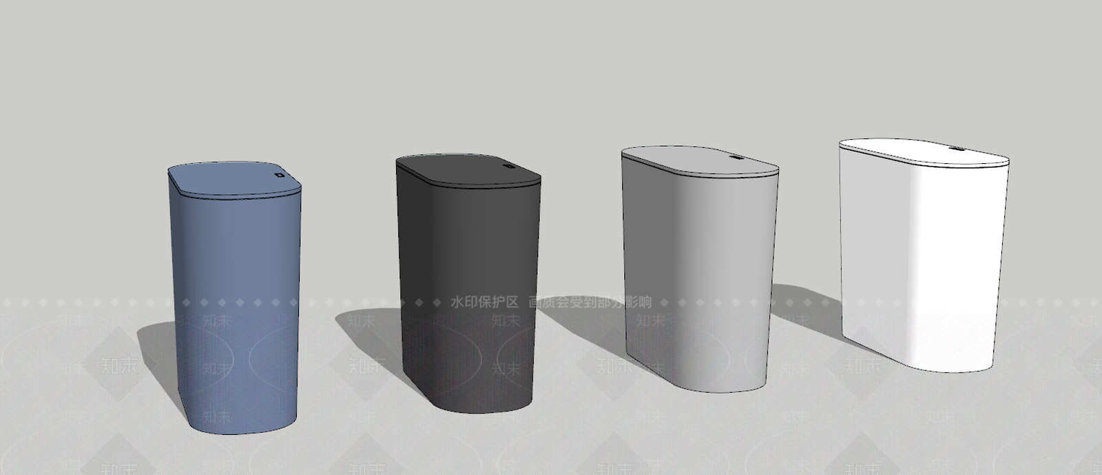 现代垃圾桶SU模型下载【ID:355699099】