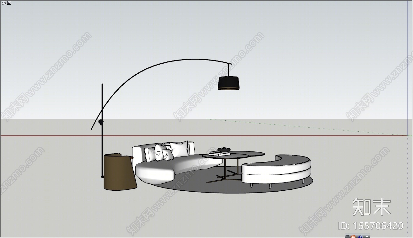 现代风格异形沙发SU模型下载【ID:155706420】