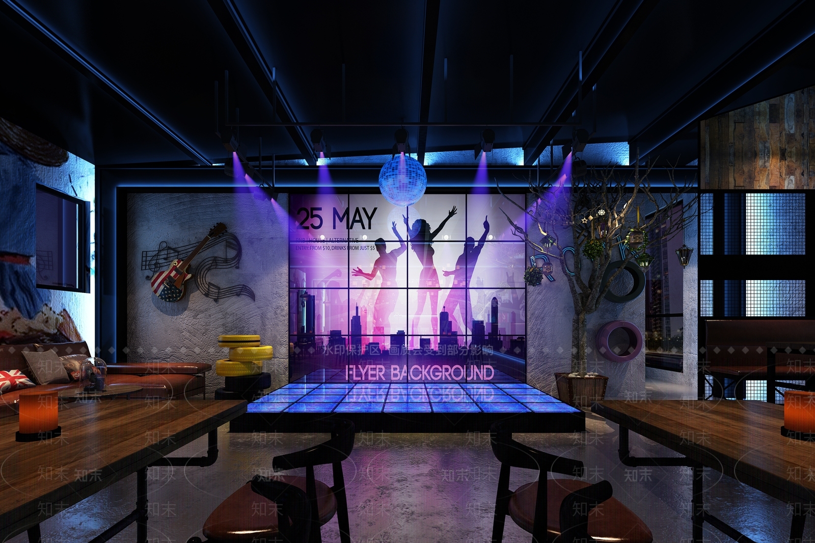 工业风小酒吧3D模型下载【ID:955721488】