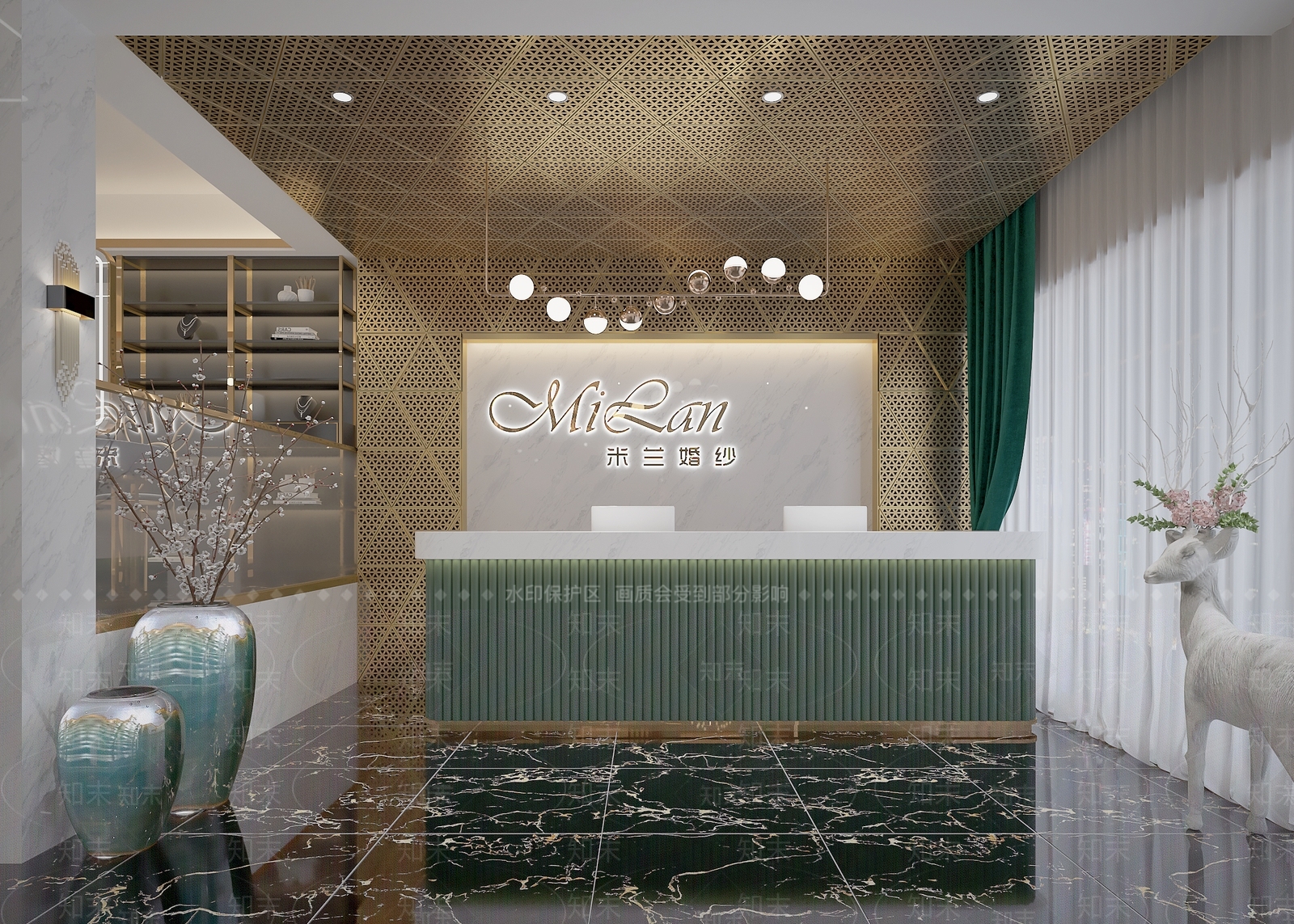 现代轻奢婚纱摄影店3D模型下载【ID:555760520】