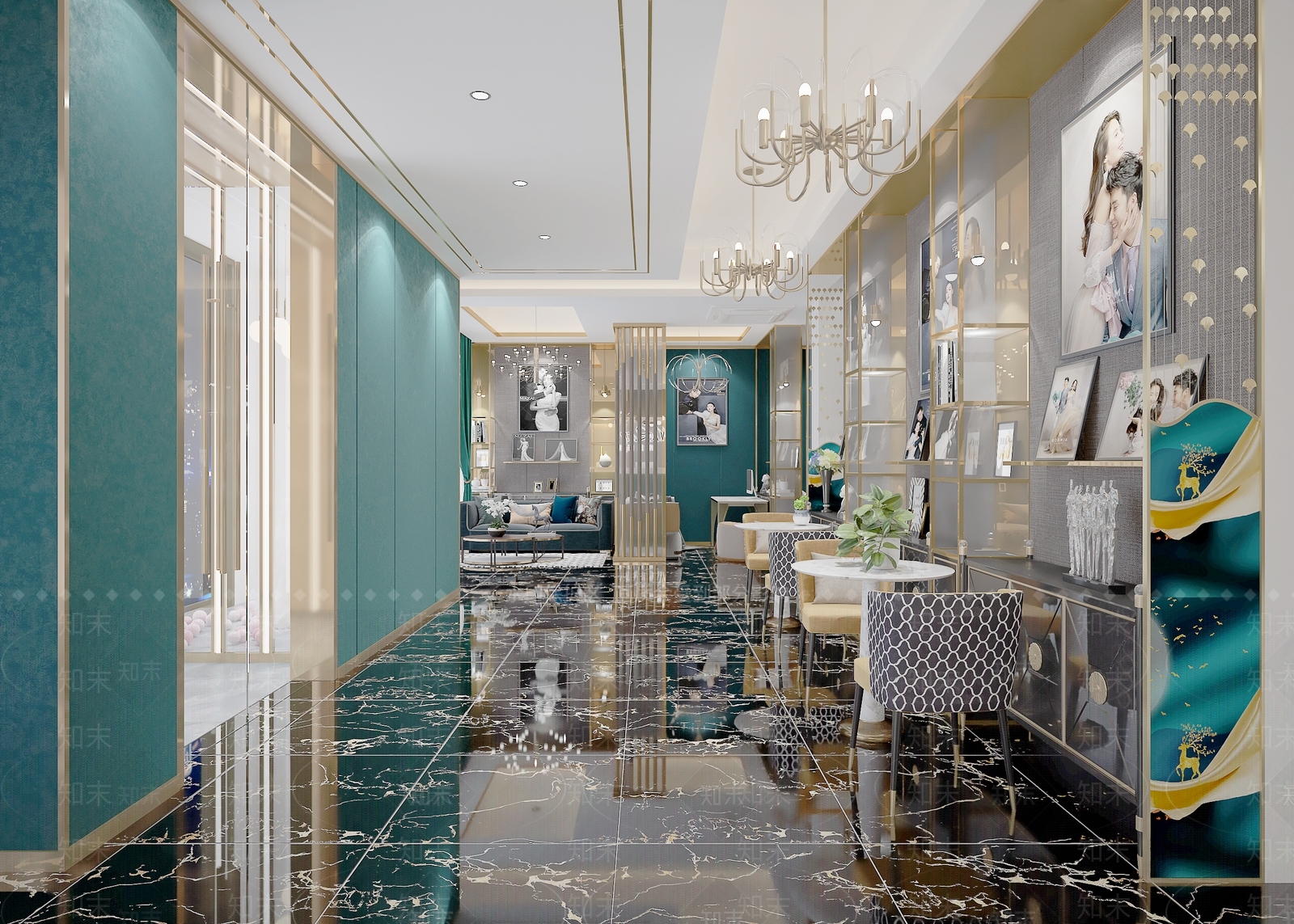 现代轻奢婚纱摄影店3D模型下载【ID:555760520】