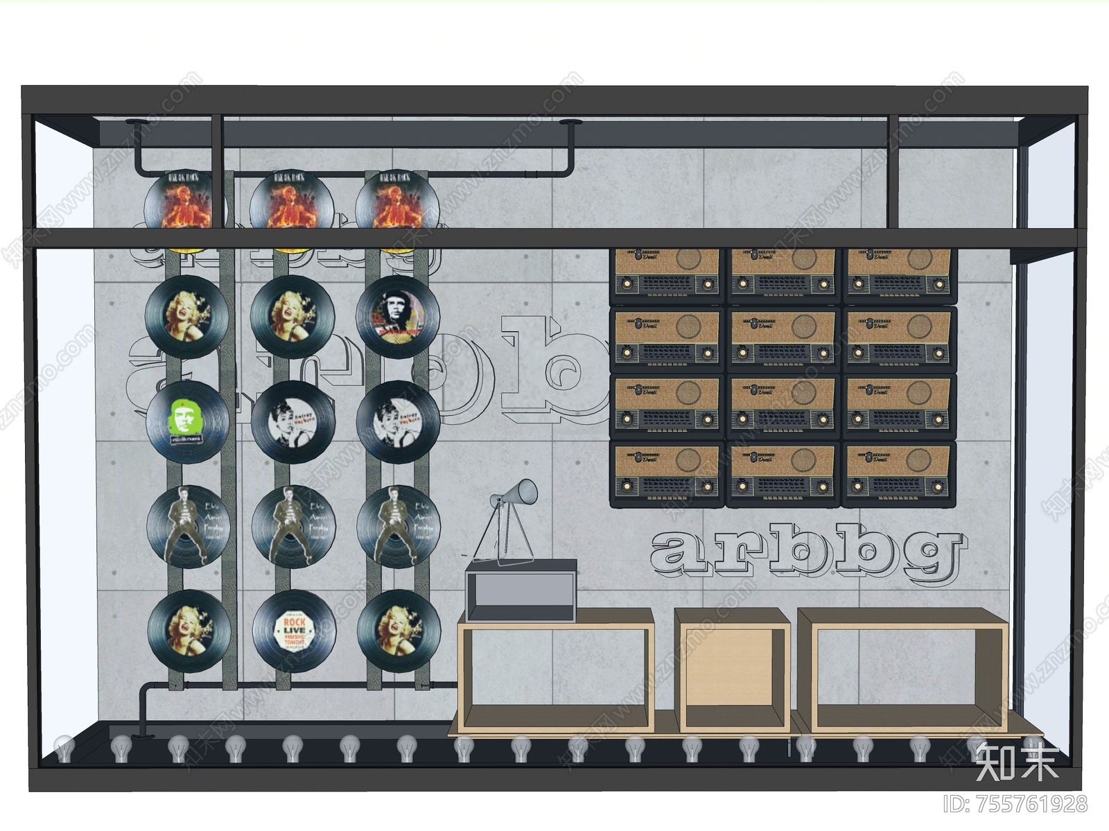 工业风格橱窗SU模型下载【ID:755761928】