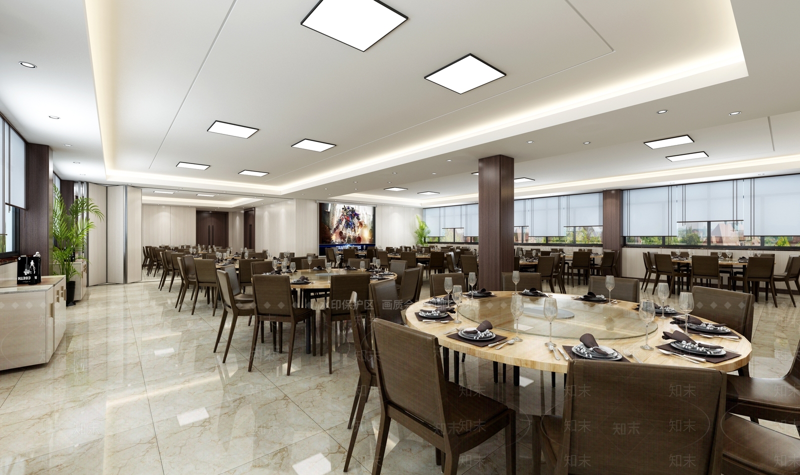 现代员工食堂3D模型下载【ID:755780788】