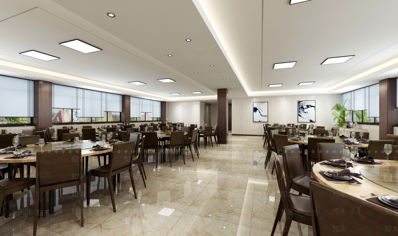现代员工食堂3D模型下载【ID:755780788】