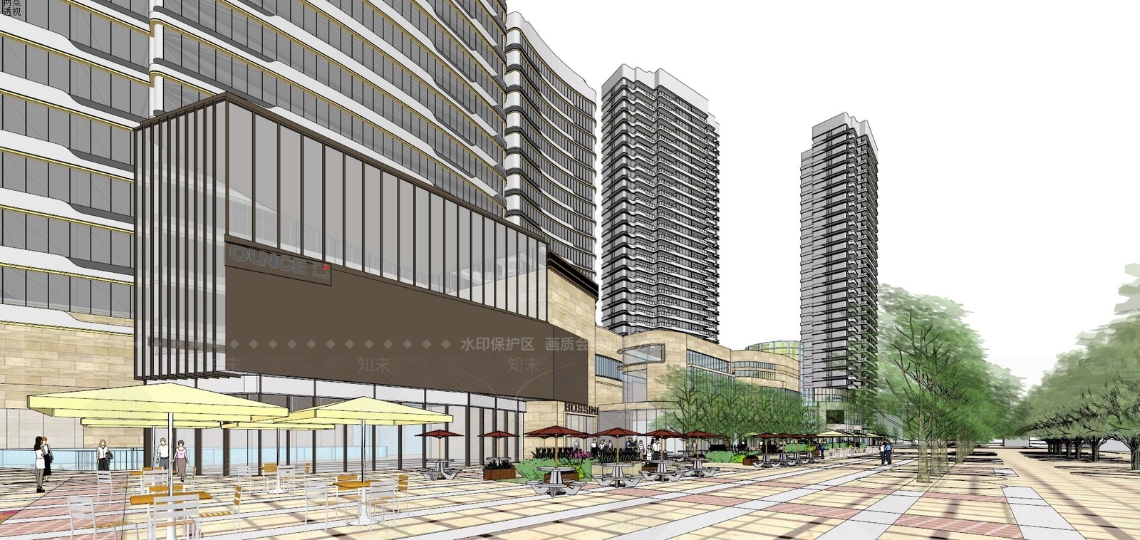 现代商场建筑SU模型草图