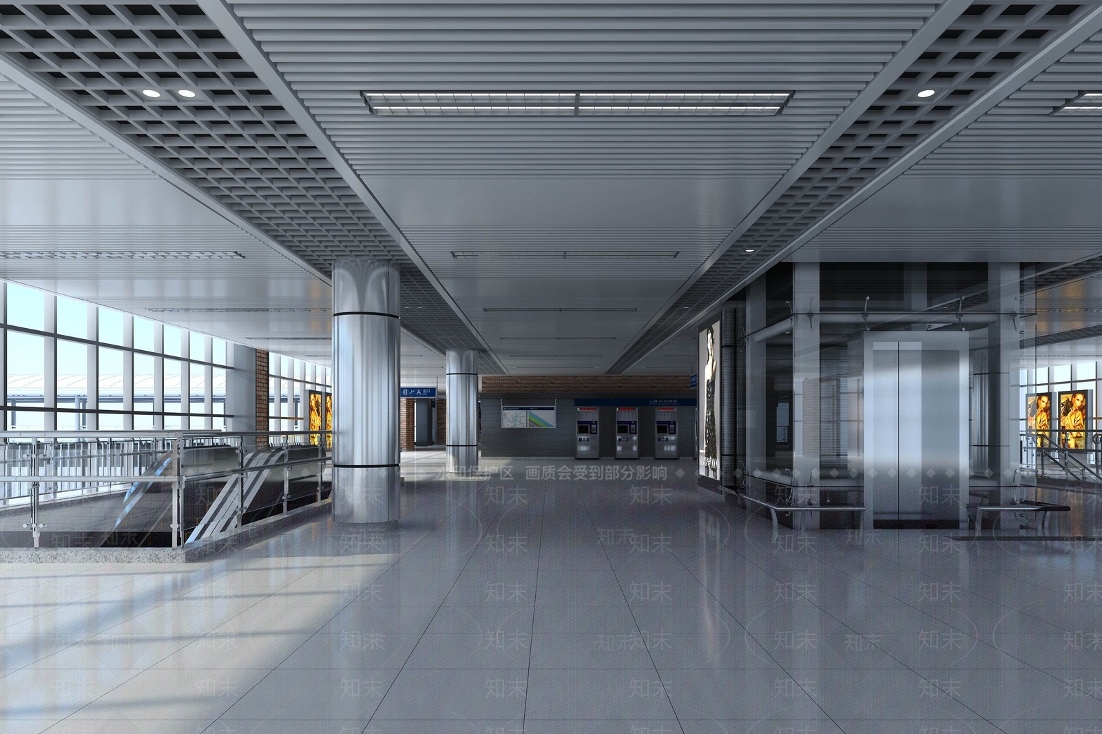 工业风地铁大厅3D模型下载【ID:955820406】