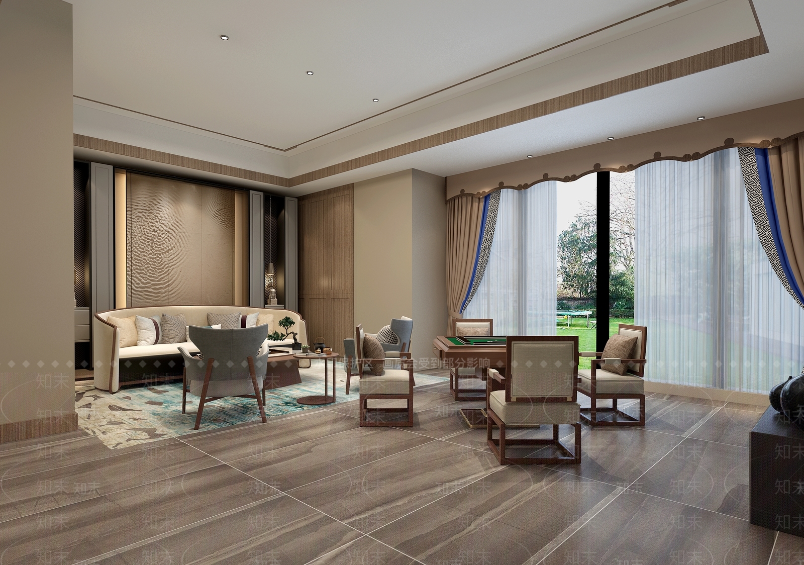新中式麻将室3D模型下载【ID:955828092】