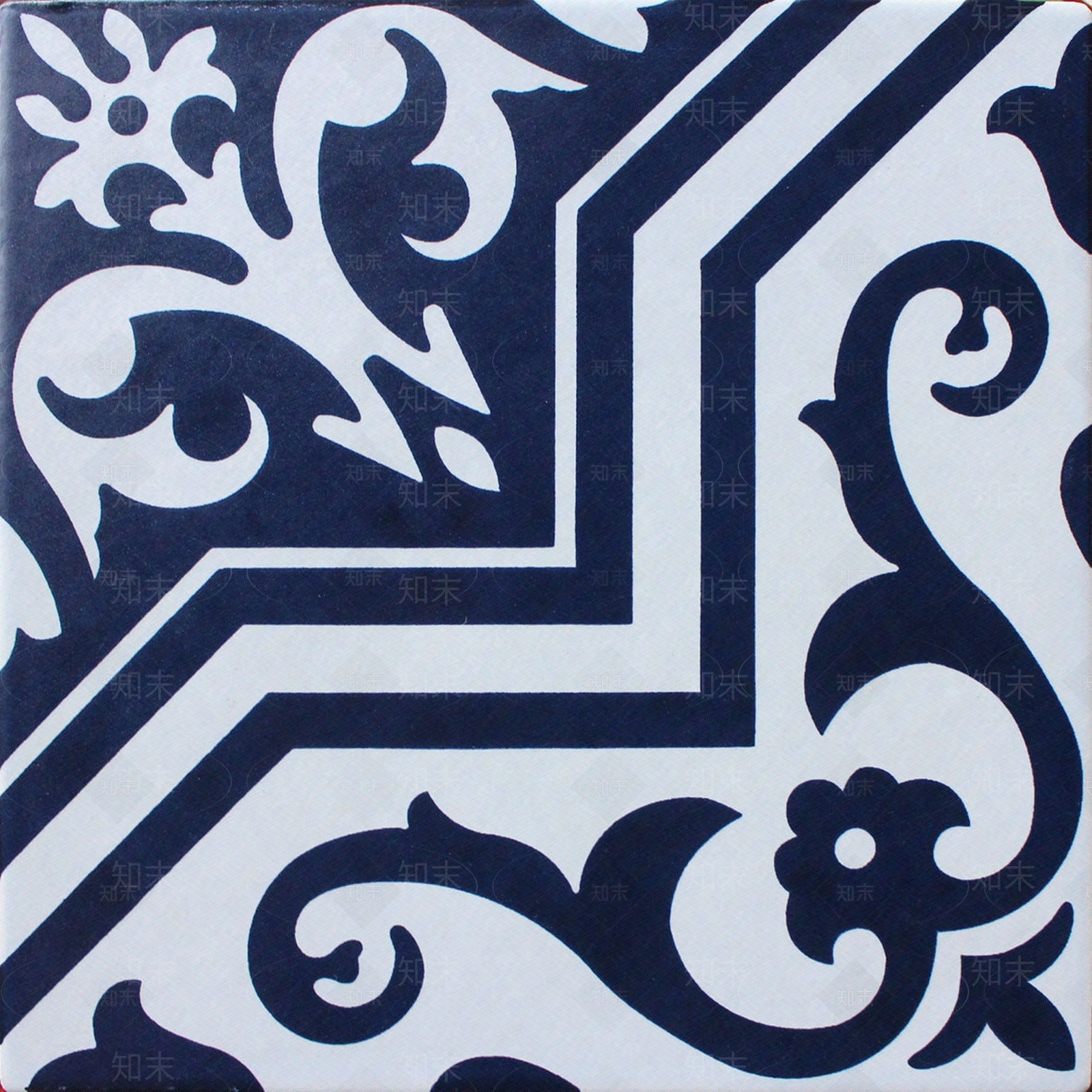 墙地面高清白色黑花砖贴图下载【ID:655838666】