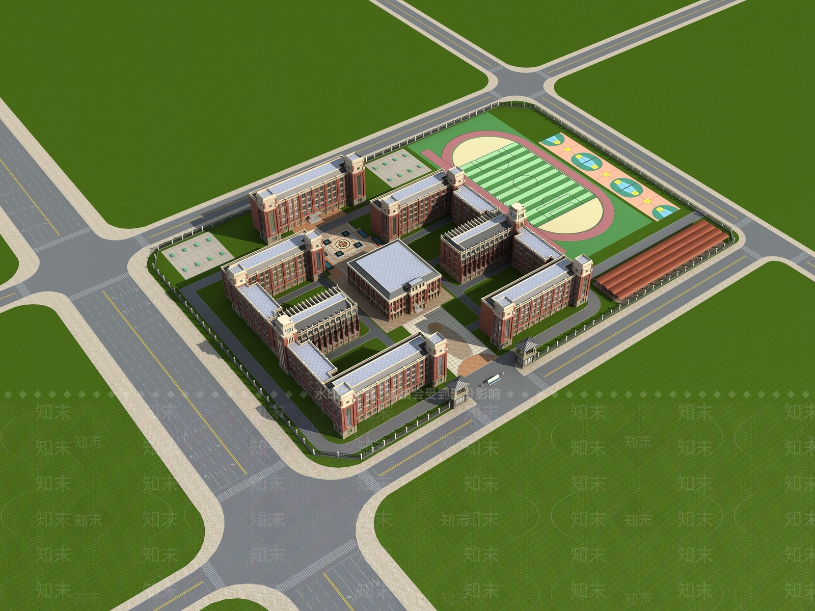 现代学校3D模型下载【ID:555869212】