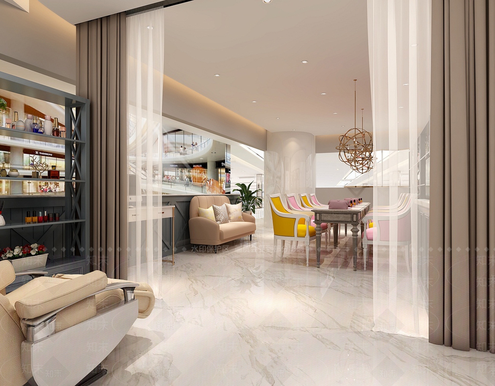 现代美甲店3D模型下载【ID:255872091】