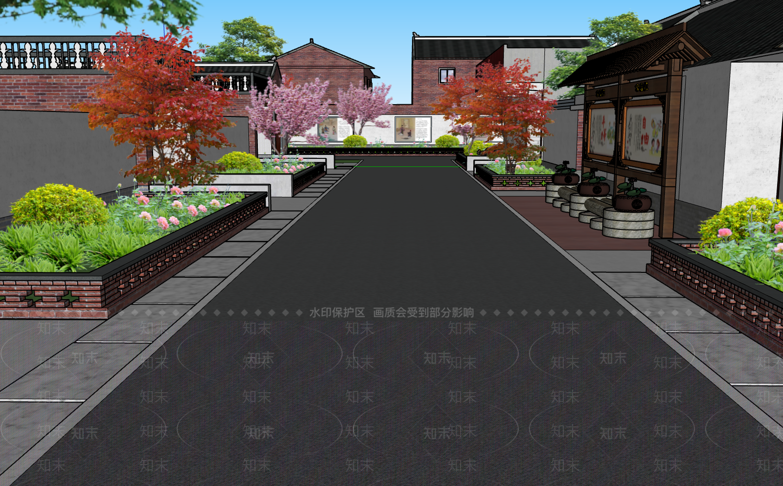 新中式风格简模规划SU模型下载【ID:355876261】