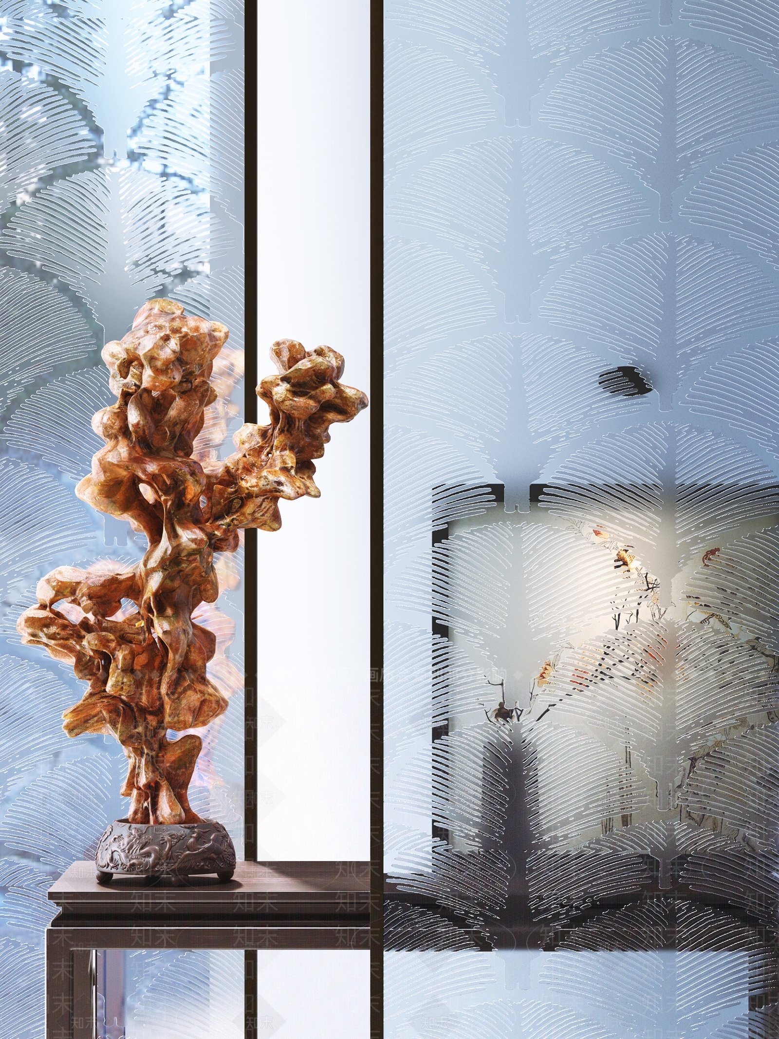 新中式客厅玉石摆件3D模型下载【ID:655878565】