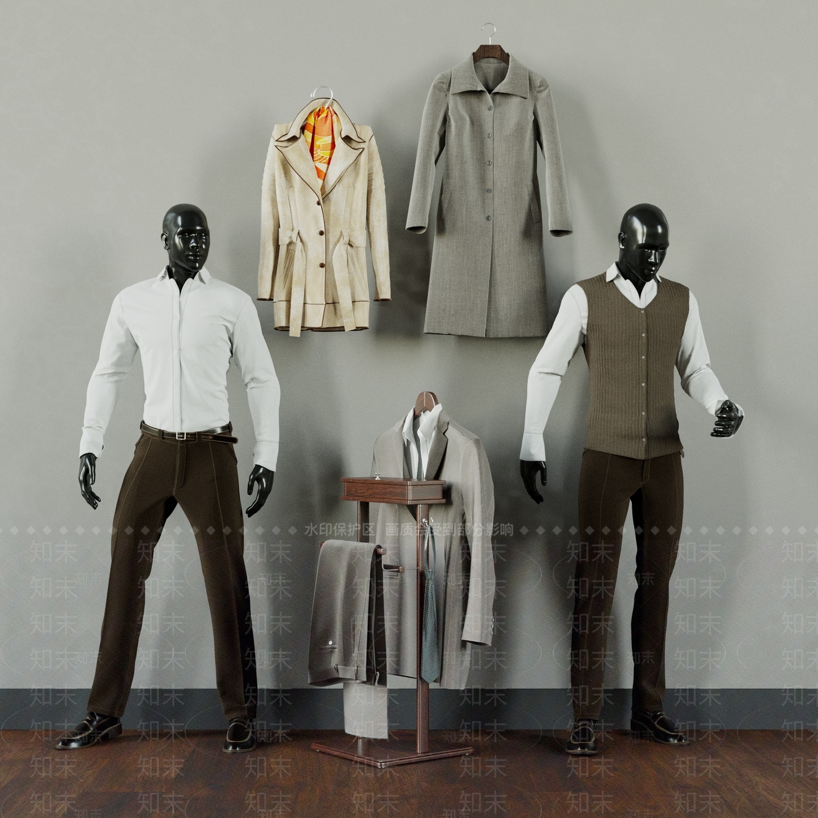 现代男模特3D模型下载【ID:455899190】