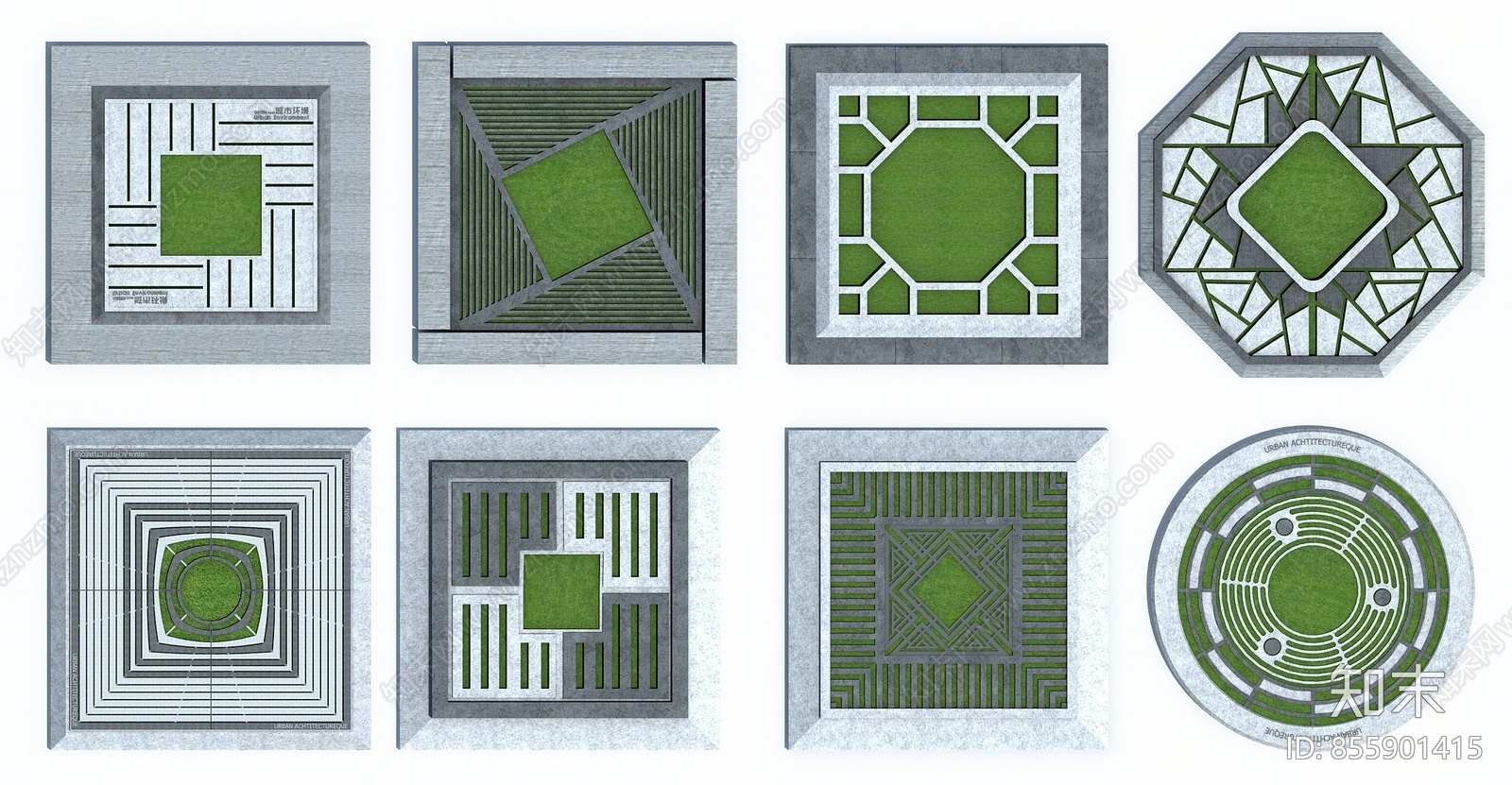 新中式景观座椅3D模型下载【ID:855901415】