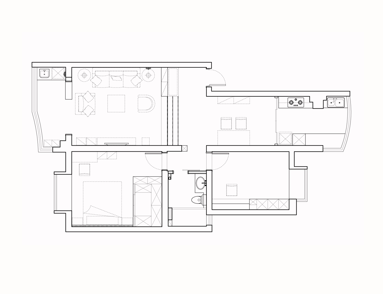 南舍空间设计新作cad施工图下载【ID:555907580】