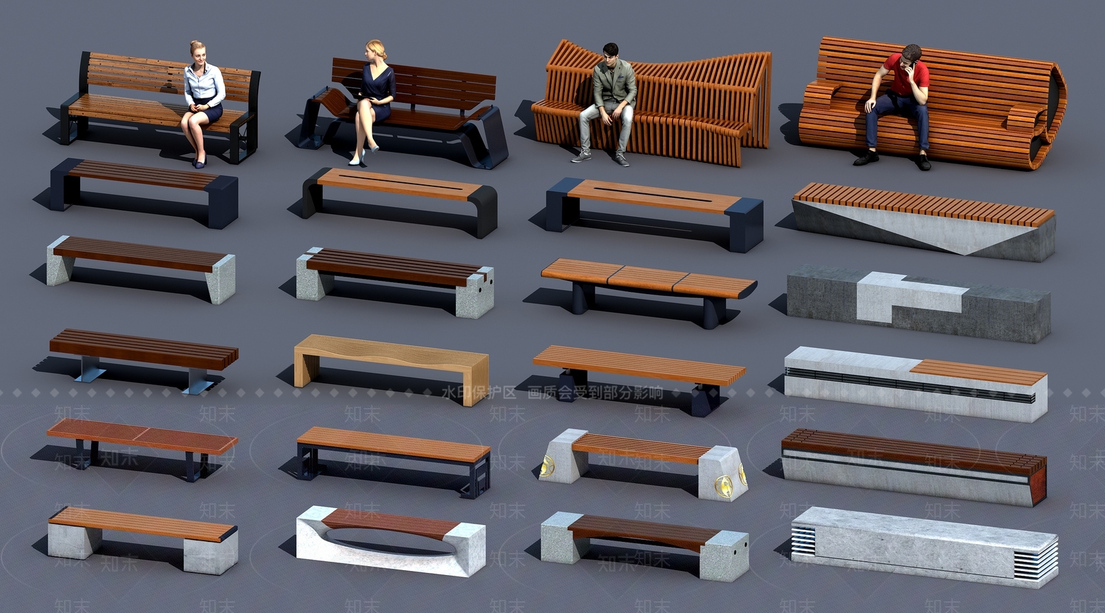 现代户外椅3D模型下载【ID:355909307】